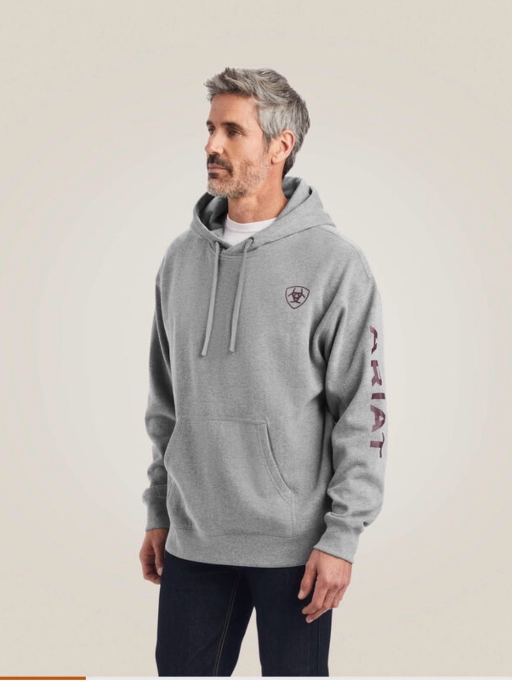 Ariat | Men's Gray Logo Hoodie Sweatshirt- Size XXL